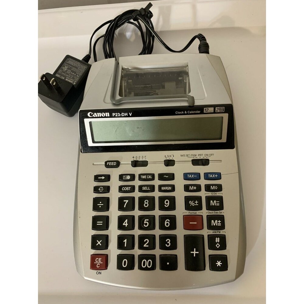 CANON P23-DHV 12-DIGIT CALCULATOR 2-COLOR PRINT‎ GENTLY USED